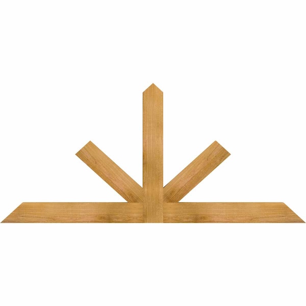 Ekena Millwork Saratoga Rough Sawn Timber Gable Bracket, Western Red Cedar, 60"W x 27"H x 2"D x 4"F, 11/12 Pitch GBW060X27X0204SAR00RWR - main